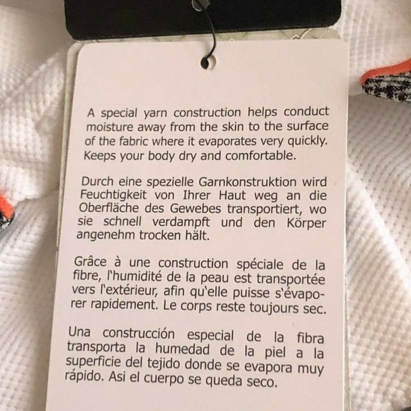 NWT $139 GOLFINO Sz 6 or S Women's Polo Shirt 5 Buttons 3/4 Sleeve White Black - Picture 9 of 12